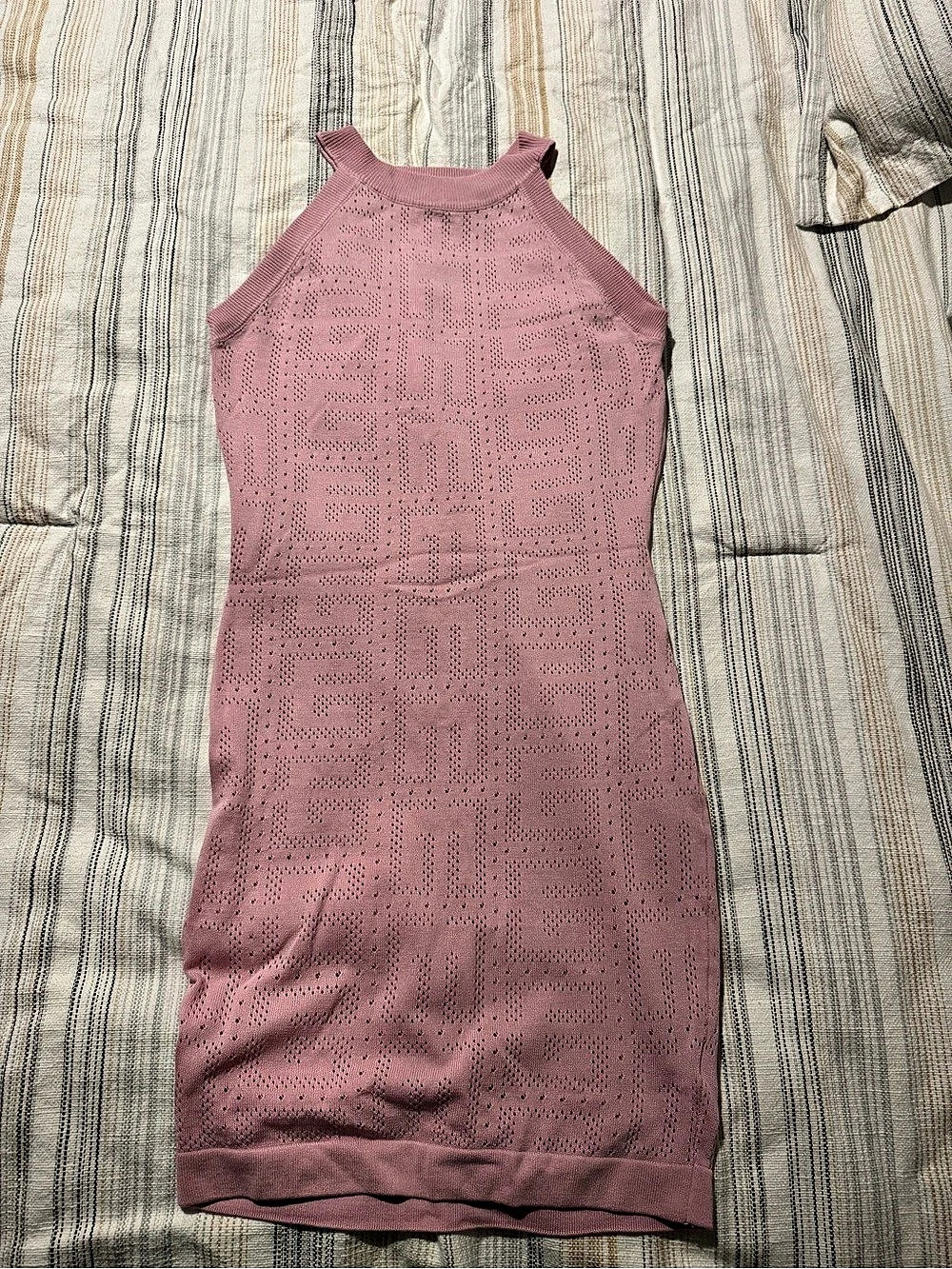 Pink Geometric Mini Dress Like New GG